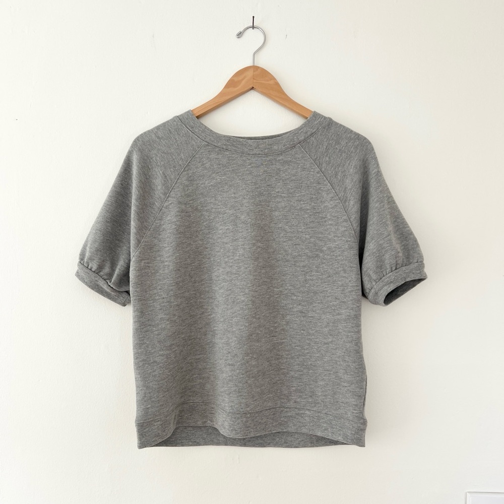 Madewell NWT Short Sleeve Sweatshirt Heather Gray MD063